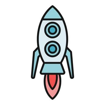 Rocket launching into space representing business startup growth Stock Illustration