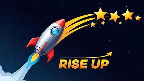 Rocket launching into stars Illustrazione stock