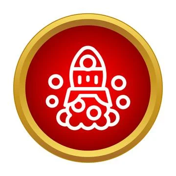 Rocket launching up start up business concept icon Stock Illustration