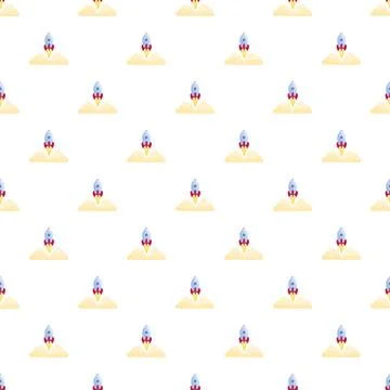 Rocket launching startup concept seamless pattern background Stock Illustration