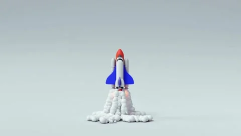 Rocket launching with thick plume of smoke Stock Footage 327669116