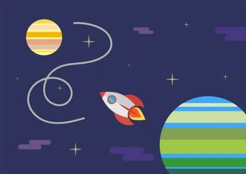 Rocket launch,ship.vector, illustration concept of business product on a market. Illustrazione stock