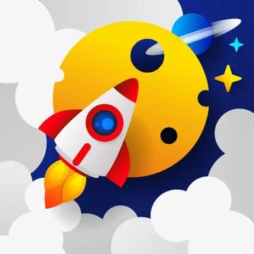 Rocket Launch,ship.vector, Illustration Concept Of Business Product イラスト素材