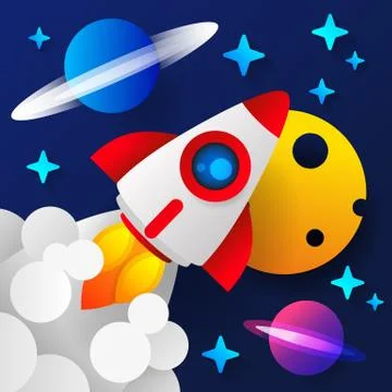 Rocket Launch,ship.vector, Illustration Concept Of Business Product Illustrazione stock