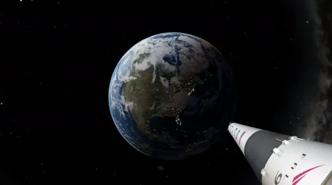 Rocket Leaving the Earth Stock Footage 63302626