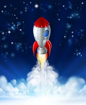 Rocket Lift Off Stock Illustration