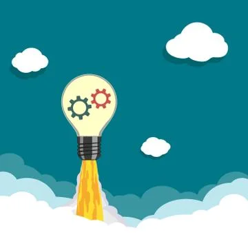 Rocket light bulb Illustrazione stock