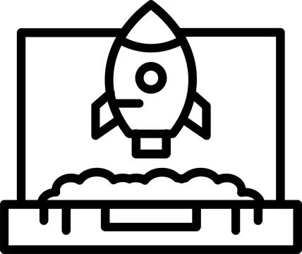 Rocket Line Icon Design Stock Illustration