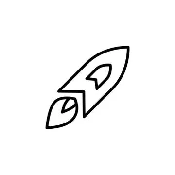 Rocket Line Icon In Flat Style Vector For App, UI, Websites. Black Icon Vector Illustrazione stock