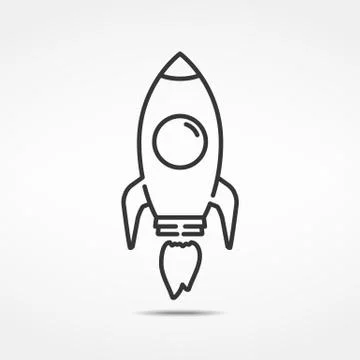 Rocket Line Icon Stock Illustration
