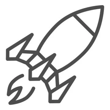 Rocket line icon. Spaceship vector illustration isolated on white. Launch Stock Illustration