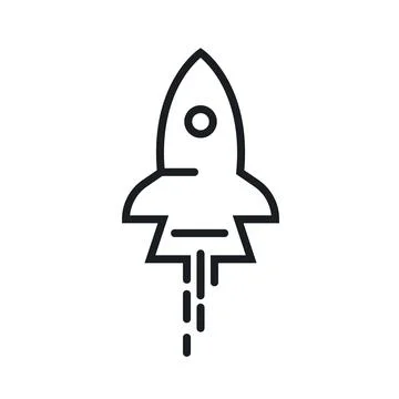 Rocket line icon vector illustration concept design Stock Illustration