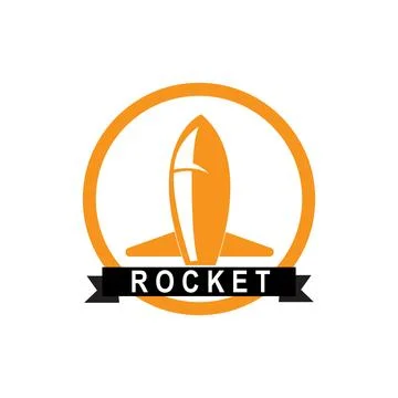 Rocket Logo Design, space exploration vehicle Stock Illustration