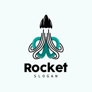 Rocket Logo Design, space exploration vehicle Stock Illustration