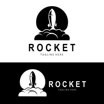 Rocket Logo Design, space exploration vehicle Stock Illustration