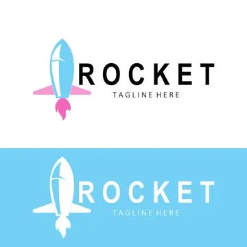 Rocket Logo Design, space exploration vehicle Stock Illustration