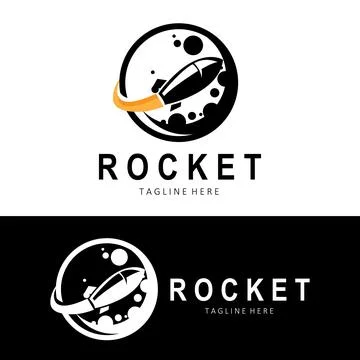 Rocket Logo Design, space exploration vehicle Stock Illustration