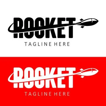 Rocket Logo Design, space exploration vehicle Stock Illustration