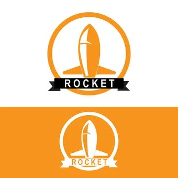 Rocket Logo Design, space exploration vehicle Stock Illustration