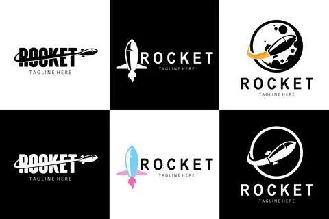 Rocket Logo Design, space exploration vehicle Stock Illustration
