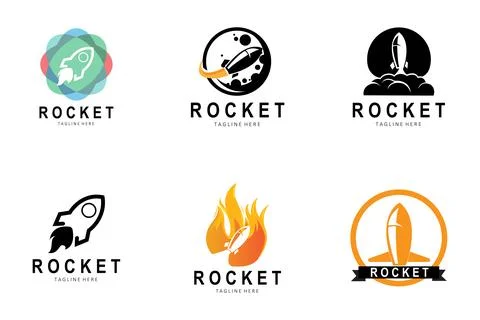 Rocket Logo Design, space exploration vehicle Stock Illustration