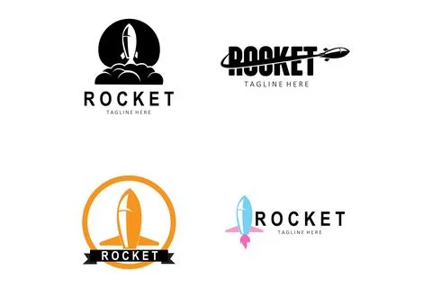 Rocket Logo Design, space exploration vehicle Stock Illustration