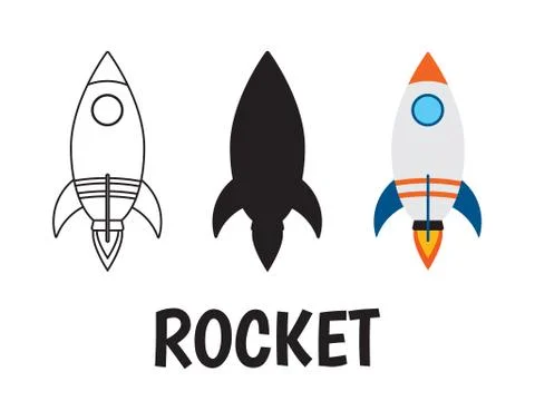 Rocket logo icon set on white background Stock Illustration