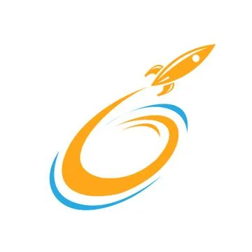 Rocket logo icon vector template, elements, icons, symbols, abstract, Illustrazione stock