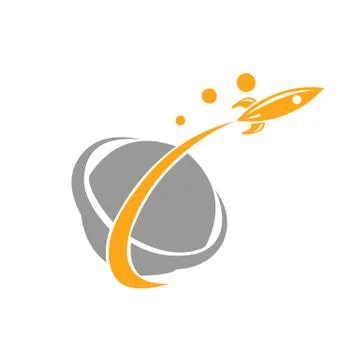 Rocket logo icon vector template, elements, icons, symbols, abstract, Illustrazione stock