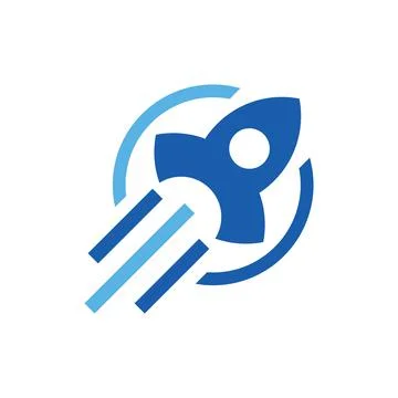 Rocket logo vector design template Illustrazione stock