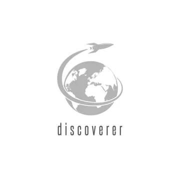 Rocket logo world discovery space shuttle spaceship, International Day Human  Stock Illustration