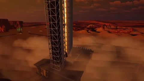 Rocket on Mars Video stock 211807873