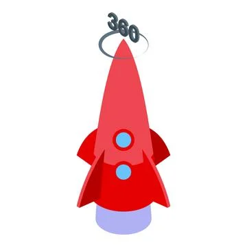 Rocket metaverse icon isometric vector. Crypto tech game Ilustración de archivo