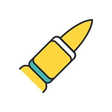 Rocket military force line and fill style icon Stock Illustration