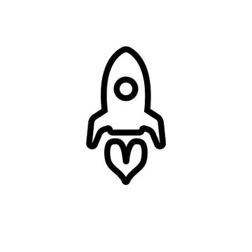 Rocket minimal line icon. Start up business outlined logo Stock Illustration