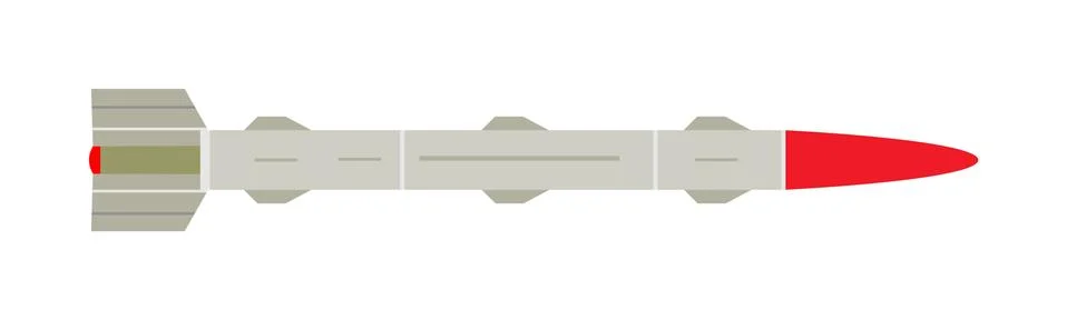 Rocket missile nuclear bomb vector isolated. Ilustração Stock