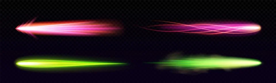 Rocket missile or star falling light vfx effect. Stock Illustration