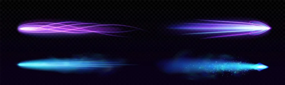 Rocket missile or star motion light trail effect. Stock Illustration