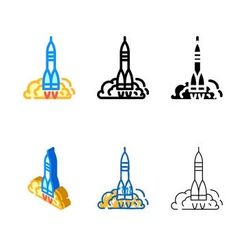 Rocket mix launch space exploration color icon vector 스톡 일러스트