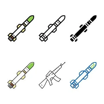Rocket mix war weapon color icon vector Stock Illustration