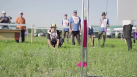 Rocket model launch. Slow motion Stock Footage 163777001