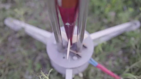 Rocket model before launch. Slow motion Stock Footage 163777786