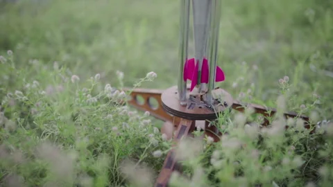 Rocket model before launch. Slow motion Stock-Footage 163777852