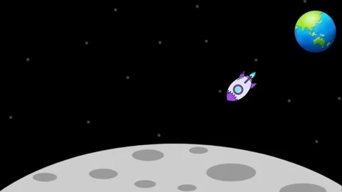 Rocket to the moon animations Stock Footage 273200704