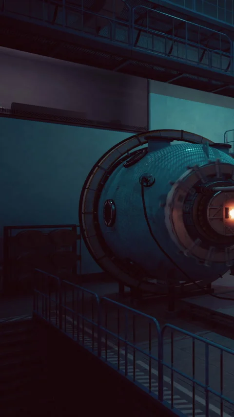 Rocket motor test in dark laboratory setting during nighttime event 動画素材 338388593