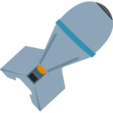Rocket with nuclear weapons. Attention danger to mankind. Stock Illustration