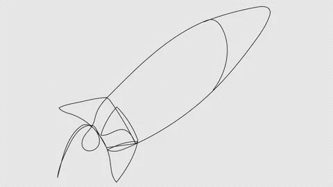 Rocket in one line Stock Footage 156718643