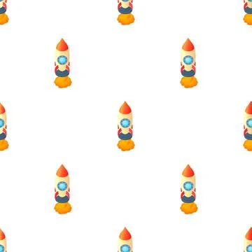 Rocket with one portholes pattern seamless vector Stockillustratie