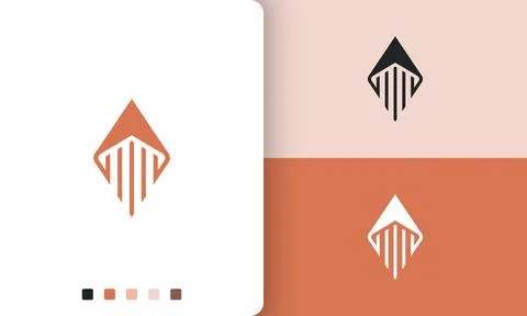 Rocket or compass logo in simple and modern shape Stock Illustration