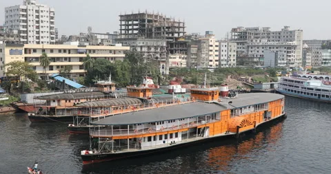 Rocket Paddle Steamer Sits Moored At Ferry Terminal In Bangladesh Stock Footage 170778240